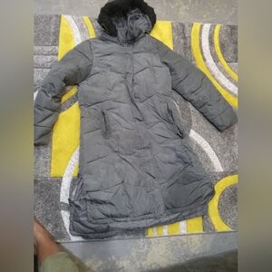 Long light gray kids coat